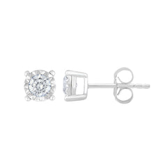 14K 0.20ct Diamond Solitaire Round-Earrings