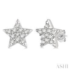 10K 0.10ct Diamond Petite-Star Earrings