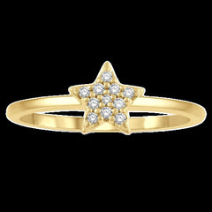 14K 0.20ct Diamond Star Ring