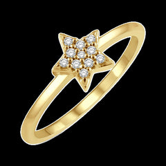 14K 0.20ct Diamond Star Ring