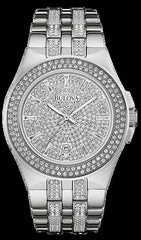 Bulova Crystal Phantom Mens Watch-Silver