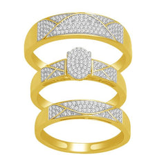 14k .90ct-Diamond triobridal set