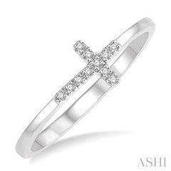 10k 0.04ct Diamond Cross Ring