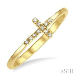 10k 0.04ct Diamond Cross Ring