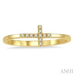 10k 0.04ct Diamond Cross Ring