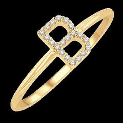10k 0.05ct Diamond Size-7 "B"-Ring