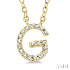 10K 0.06ct Diamond G-initial Necklace
