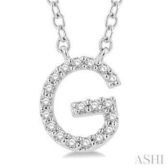 10K 0.06ct Diamond G-initial Necklace