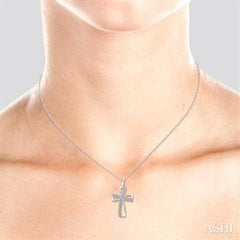 10K 0.03CT  Diamond Cross Necklace