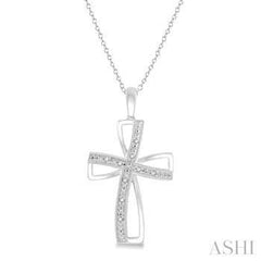 10K 0.03CT  Diamond Cross Necklace