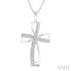 10K 0.03CT  Diamond Cross Necklace