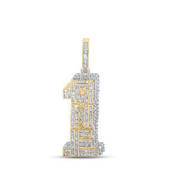 10K 1.27ct Diamond "1" Pendant