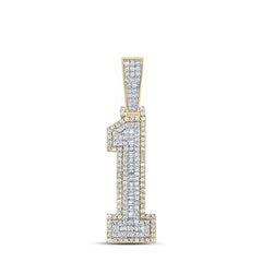 10K 1.27ct Diamond "1" Pendant