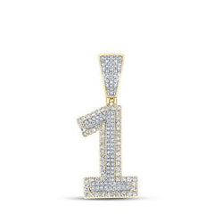 10K 1.27ct Diamond "1" Pendant