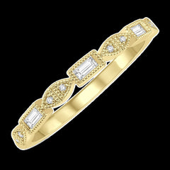 14K 0.10ct Diamond Stackable Bands