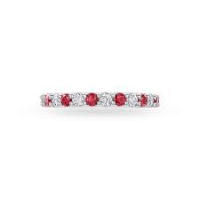 10k .15ct-Diamond Ruby Wedding Band