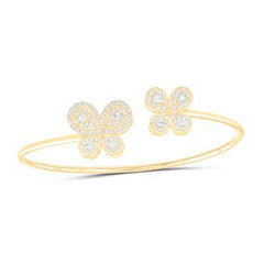 10k .75ct-Diamond Butterfly Bangle Bracelet