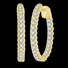 14K 2.00ct Diamond Hoop Earrings