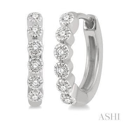 10K 0.10ct Diamond Hoop Earrings