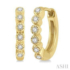 10K 0.10ct Diamond Hoop Earrings