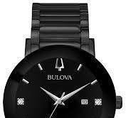 Bulova Men's Stainless-steel/Black Diamond Watch