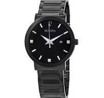 Bulova Men's Stainless-steel/Black Diamond Watch