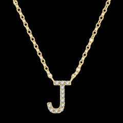 10K 0.05ct Diamond J-Iinitial Necklace