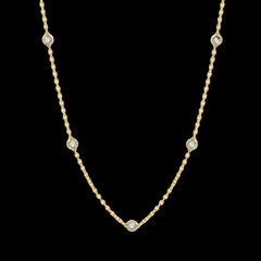 14k 1.00ct Diamond Station Necklace