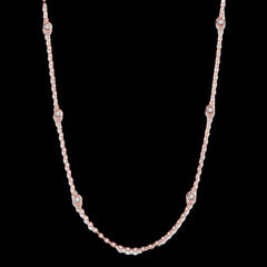 14k 1.00ct Diamond Station Necklace