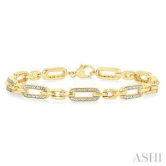 925 0.15CT Diamond Paper Clip Bracelet