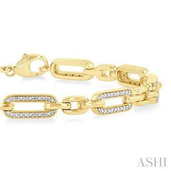 925 0.15CT Diamond Paper Clip Bracelet