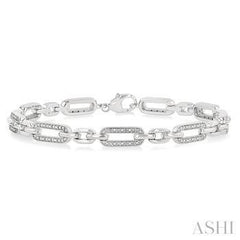 925 0.15CT Diamond Paper Clip Bracelet