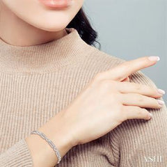 925 0.15CT Diamond Paper Clip Bracelet