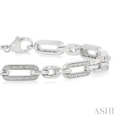 925 0.15CT Diamond Paper Clip Bracelet