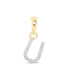 10K 0.15ct Diamond Initial-U Pendant