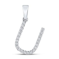 10K 0.15ct Diamond Initial-U Pendant