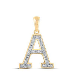 10K 0.15ct Diamond Initial-U Pendant