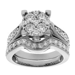 14K 3.56ct Diamond Cluster Ring