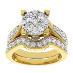 14K 3.56ct Diamond Cluster Ring