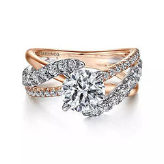14K 0.78ct-Diamond 2.79CZ Semi-Mount