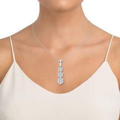 14k .75ct-Diamond Past-Present-Future Cluster Pendant