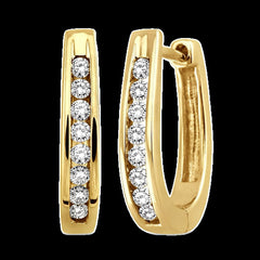 10K 0.25ct Diamond Hoop Earrings