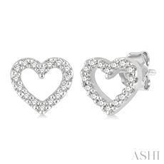 10K 0.10ct Diamond Petite-Heart Earrings