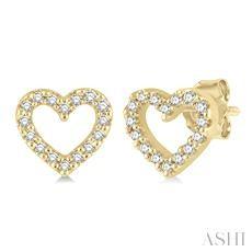 10K 0.10ct Diamond Petite-Heart Earrings