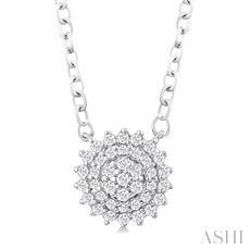10k .12ct Diamond Cluster Pendant
