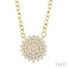 10k .12ct Diamond Cluster Pendant