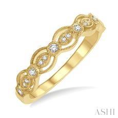 14K 0.10ct Diamond Stackable Bands