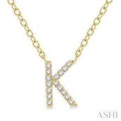 10K 0.05ct Diamond K-Iinitial Necklace