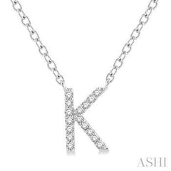 10K 0.05ct Diamond K-Iinitial Necklace