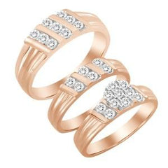 10K 1.50CT DIAMOND TRIO SET